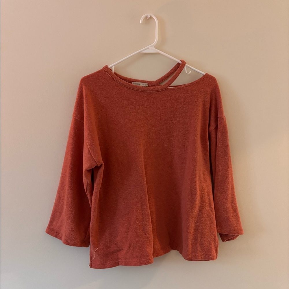 Zara Women's Terracotta Long Sleeve Top
